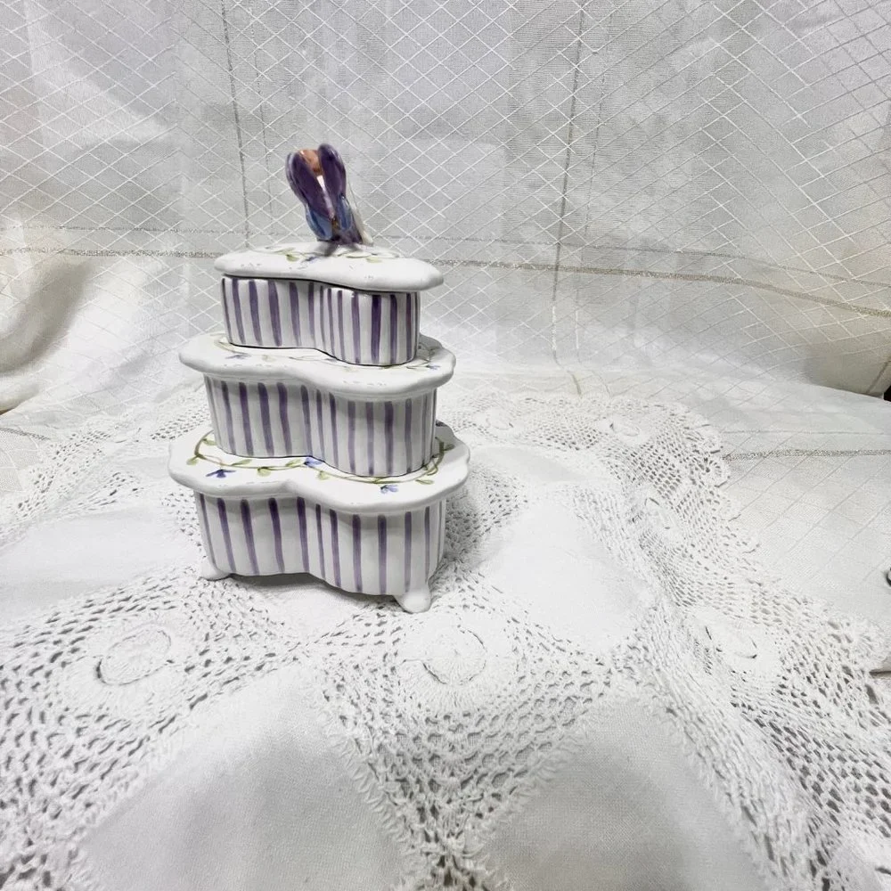 Vintage KHIM Porcelain Trinket Box Jewlery Box